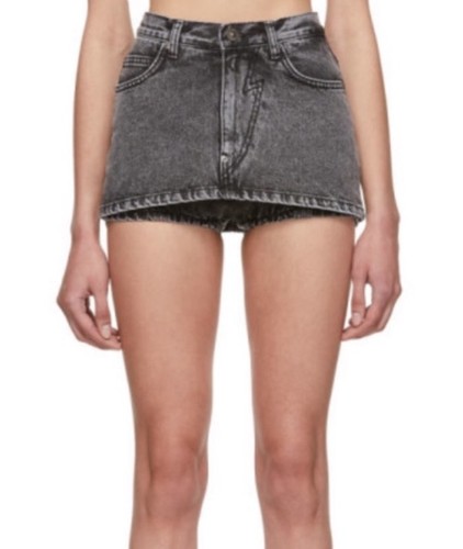 pushBUTTON Black Denim Skort