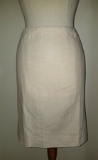 Valentino Silk, Linen and Cotton Ivory Pencil Skirt, 10