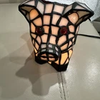 Vintage Tiffany Style Pig Lamp Stained Glass Decorative Night Light