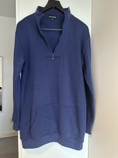 PrettyLittleThing Navy Quarter Zip Sweatshirt Dress Size 8 Oversized Hoodie Top