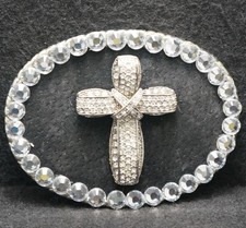 XD21141 REALLY NICE VINTAGE 1970s  CROSS  RELIGIOUS FASHION MENS BELT BUCKLE