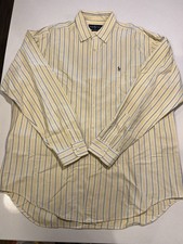 VTG 90s Ralph Lauren Mens XL Classic OCBD Stripe Oxford Button Down Yellow