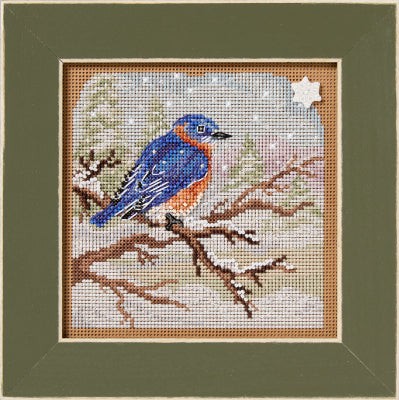 DIY Mill Hill Snowy Bluebird Christmas Counted Cross Stitch Kit