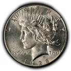 1928 $1 Silver Peace Dollar - Strong Luster - Key Date - UNC - SKU-B5774