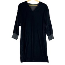 Lauren Ralph Lauren 6 Solid Black VELVET Dolman Women's Knee Length Shift Dress