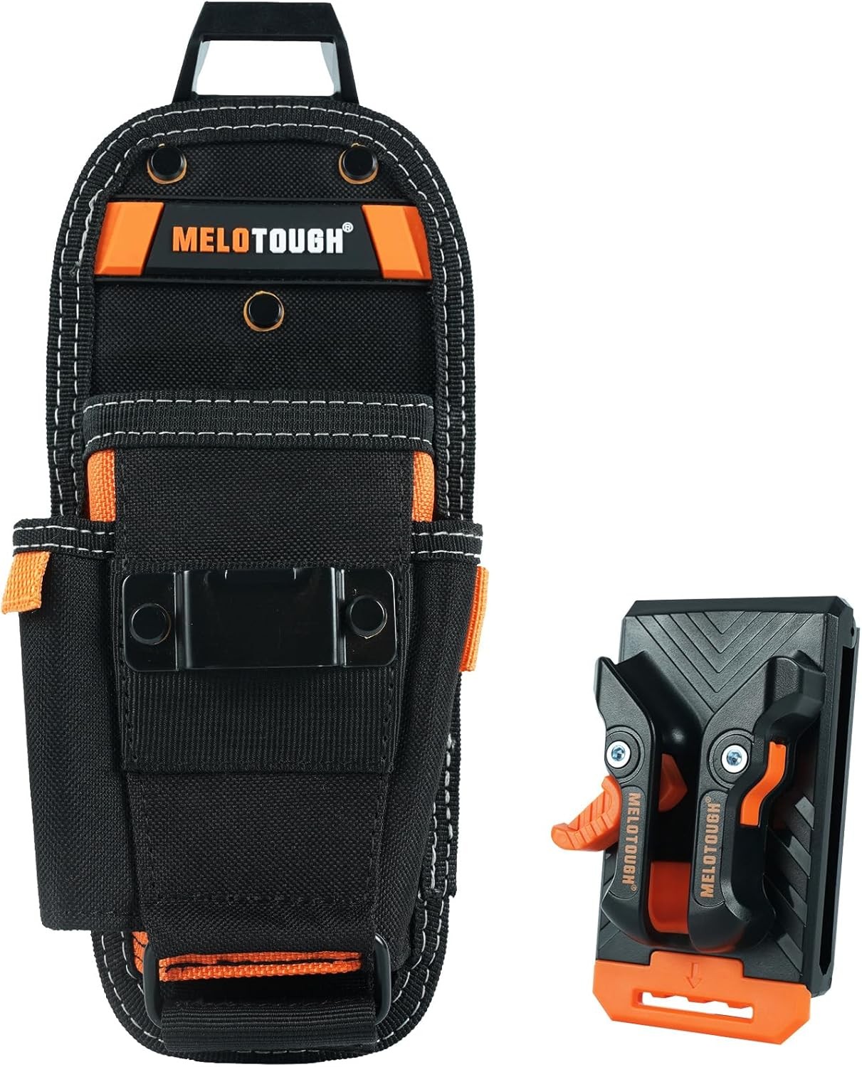 MELOTOUGH Small Tool Pouch With Tapemeasure Clip, Orange 