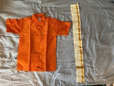 Indian Boys Kurta Top Orange Size 9 Kids