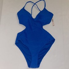 Victoria's Secret NWT Cut-Out Cheeky One-Piece Swimsuit/Bathing Suit - M Blue