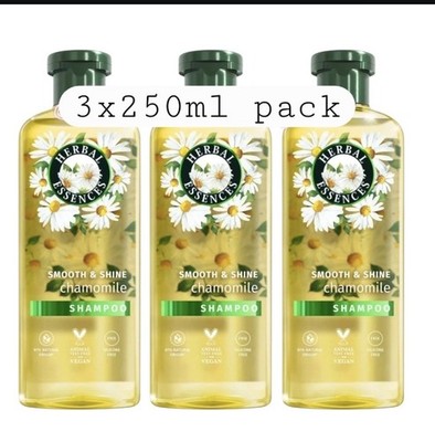 3 x Herbal Essences Smooth & Shine Kamille Shampoo 3x250ml