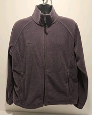 Columbia Women's Full Zip Purple Fleece Jacket XL Warm Zippered Pockets C1