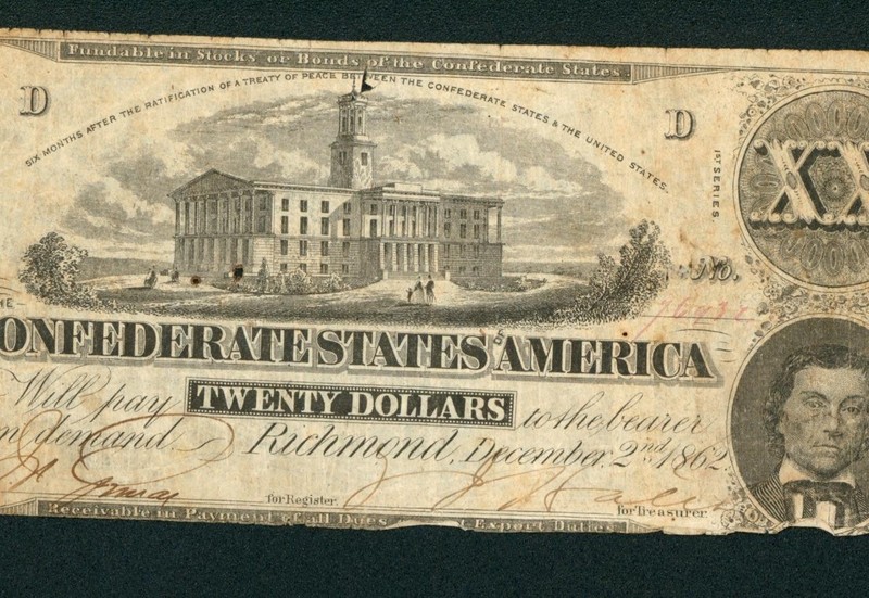 $20 1862 Confederate States of America ** PAPER CURRENCY AUCTION