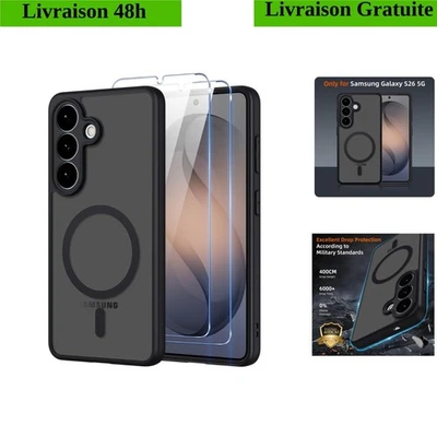Coque Pnakqil pour Samsung Galaxy S26 5G, Magnétique, Noir - Photo 1/4
