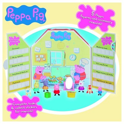 Peppa Pig Belohnungstabelle und Zubehörpaket - enthält 5 Figuren und mehr!