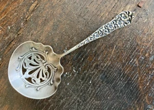 Antique Sterling DOMINICK & HAFF ROCOCO  1888 Jelly Bonbon Serving Spoon No Mono