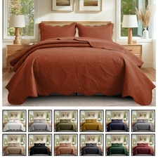Feel Like Cotton Bedspread with Pillow Sham Summer Coverlet Set Twin Queen King