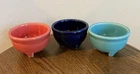Fiestaware Tripod Dipping Bowls Lot Of 3 Blue Aqua Orange Fiesta HLC