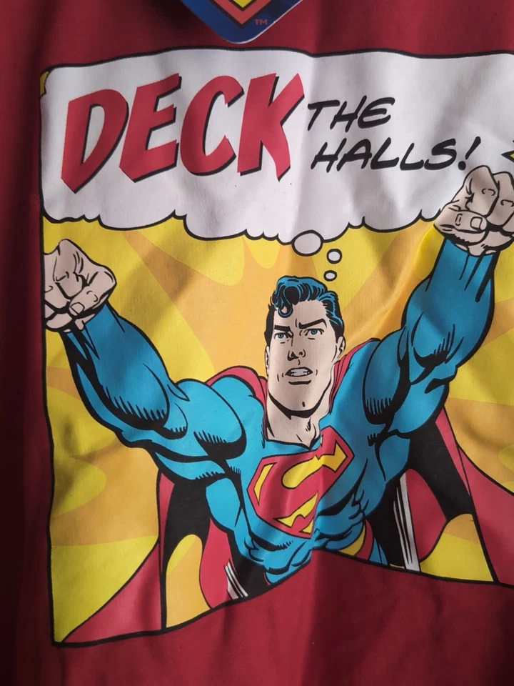 Mens Large NWT DC Superman Red Christmas Sweatshirt - Image 2 of 4