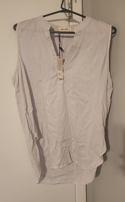 Bella Dahl Sleeveless Split Neck Pastel Lilac Purple Tank Top Size Medium New 
