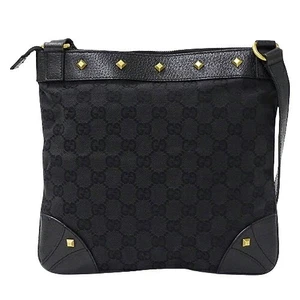 GUCCI Sac Femme Marque Sac Bandoulière GG Toile Noir 120893 Clouté Noir Diag