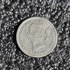 1883-H Canada 5 Cents Silver! Better Date - Lower Mintage