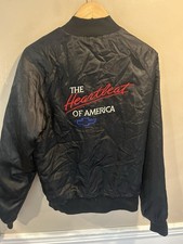 The Heartbeat Of America Chevy Vintage Satin Jacket Black Small