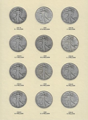 1916-47 P,D,S, Liberty Walking Half Dollar Set “Circ-AU+” *$28.50 Face*
