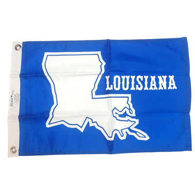 Vintage Louisiana Maritime Flag 100% Nylon USA 12''x18'' Taylor Made Decor Boating