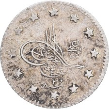 Turquie, Abdul Hamid II, Kurush, AH 1293-30 / 1904, Qustantiniyah, Argent, TTB