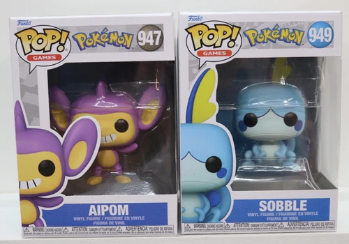 Funko Pop Games Pokemon Lot of 2 Aipom #947 Sobble #949  (92315)