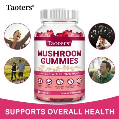 2500mg Herb Gummies with Lion Mane for Focus,Clarity,Mood&Immunity Support 60 CT