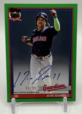 2026 Topps Series 1 1991 Autographs Jose Ramirez Green /99 Guardians #91A-JR