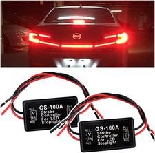 2pcs 6v-30v Gs-100a Led Brake Light Flasher With Pre-wireduniversal Pulsing Str