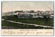 1906 Looking South Exterior Building Kewaunee Wisconsin Vintage Antique Postcard