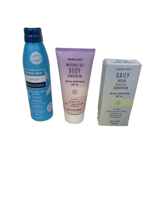 #ad #ad Trade Joes SUNSCREEN Facial body spray GEL oil free SPF 50 40 3 PIECE SET $22.46