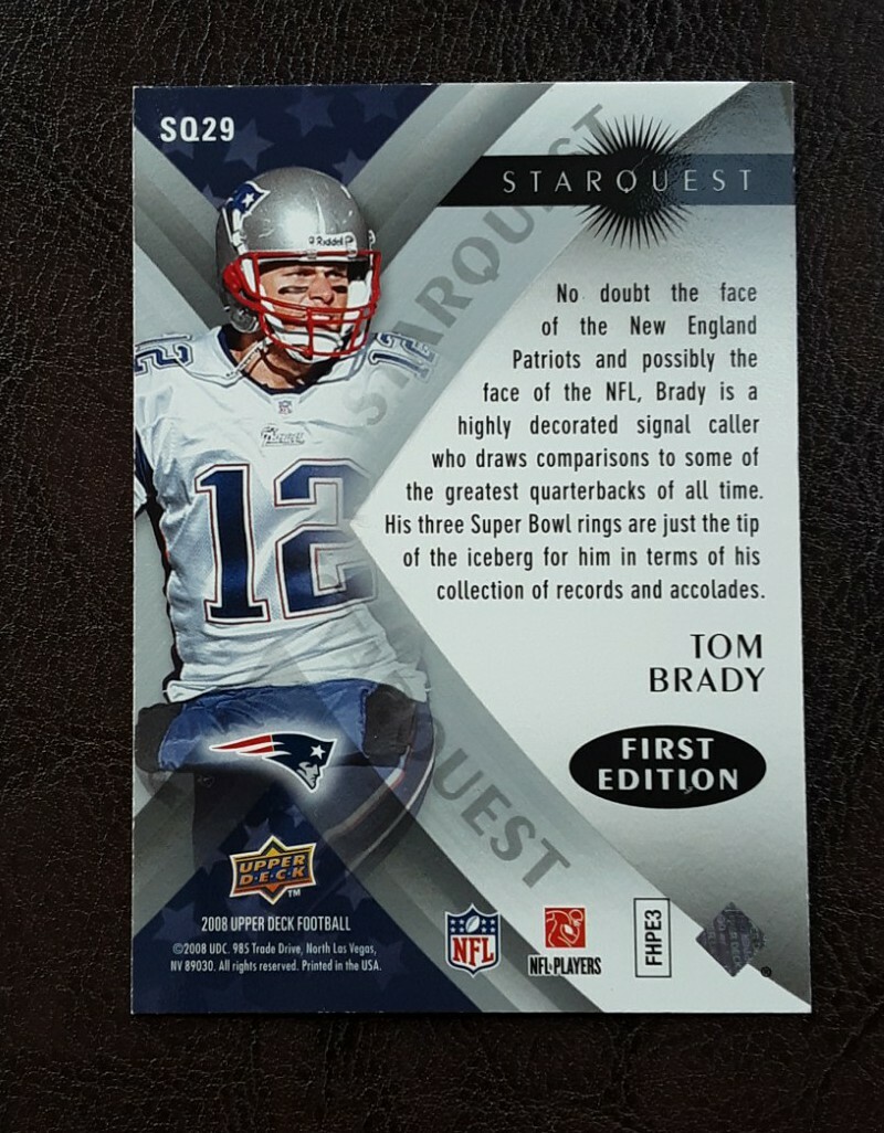 2008 Upper Deck First Edition StarQuest SQ29 Tom Brady New England Patriots eBay