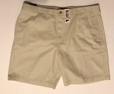 New Men's Chaps Shorts Flat Front Size 42 Khaki 9" Inseam MSRP $42.50