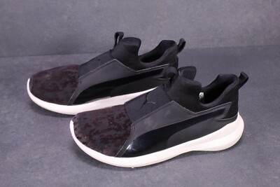 Puma Rebel Mid VR Damen Sneaker Sportschuhe Slip On Gr. 38 Samt schwarz SB2084