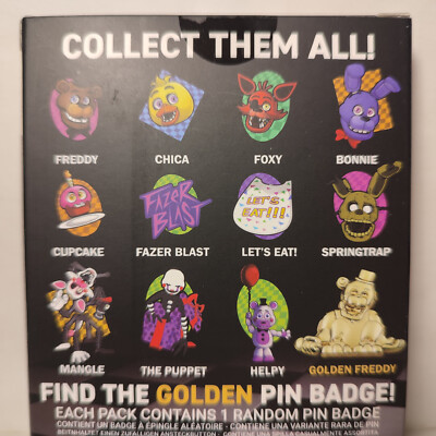 Five Nights At Freddy's Mystery Enamel Pin Badge Series Golden