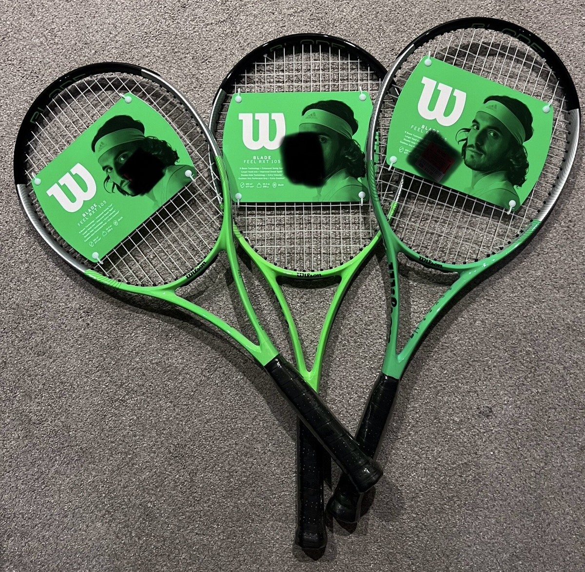 Wilson Blade Feel RXT 105 Adult Tennis Racquet Green/Grey,