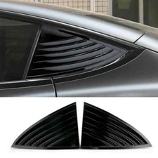 Glossy Black Rear Side Window Quarter Louver For 2017-2023 Tesla Model 3