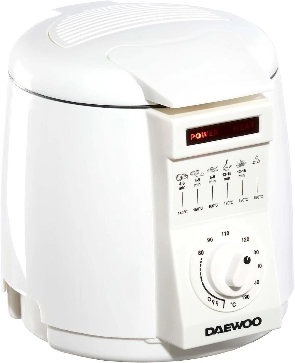 WHITE COMPACT DEEP FAT CHIP FRYER COOKER WITH ODOUR FILTER