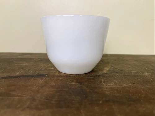 Vintage FEDERAL GLASS USA F Shield WHITE MILK GLASS Custard Cup