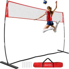 Volleyball Net, 12ft Volleyball Training Net Set Height Adjustable,