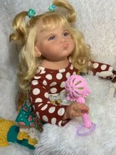 28IN Angry Baby Reborn Doll Realistic With Hand-Rooted Blonde Hair Toddler Girl