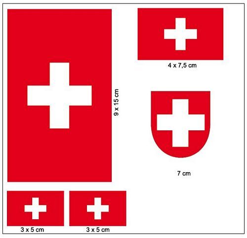 Zürich Aufkleber Set - 6 Stück Vinyl Sticker Mit Stadt Skyline & Schweiz Flagge