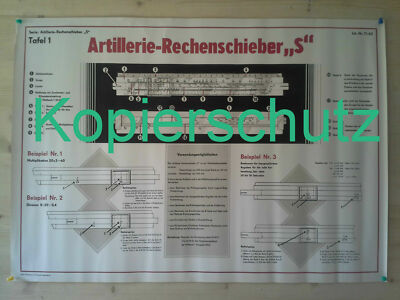 NVA ARTILLERY SLIDE RULE TEACHING BOARD ''S'' NO,UAZ,MT-LB,ROBUR,BMP1