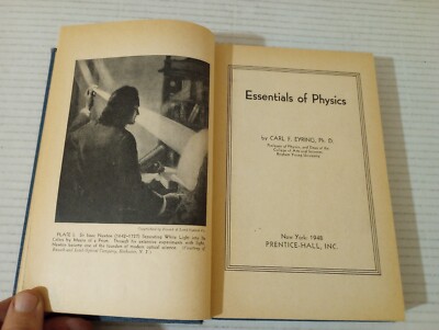 Essentials of Physics by CARL F. EYRING, Ph. D. LDS Mormon Vtg 1948 BYU Textbook