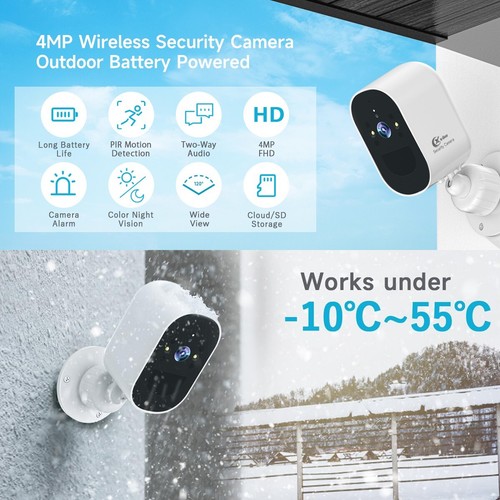 2PK Wireless Battery Camera 1080P Outdoor WiFi Security Camera System Smart Home - Picture 2 of 8