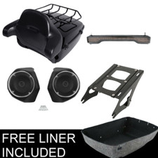King Trunk Rack Light Speakers Pad Fit For Harley Touring Glide 14+ US