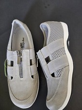NUEVO - ZAPATILLAS DEPORTIVAS EASY SPIRIT GRIS ULTRA CLARO CON CREMALLERA TALLA. 5,5